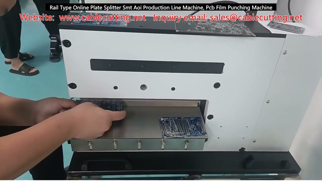 Rail Type Online Plate Splitter Smt Aoi Production Line Machine, Pcb Film Punching Machine