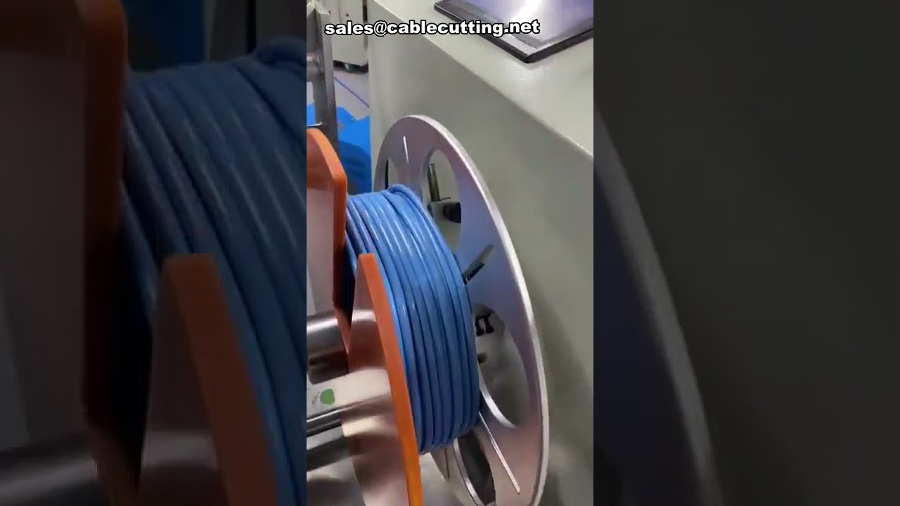 Two parallel lines wire winding coiling machine  Wire Measuring Cutting and Cable Winding Machine