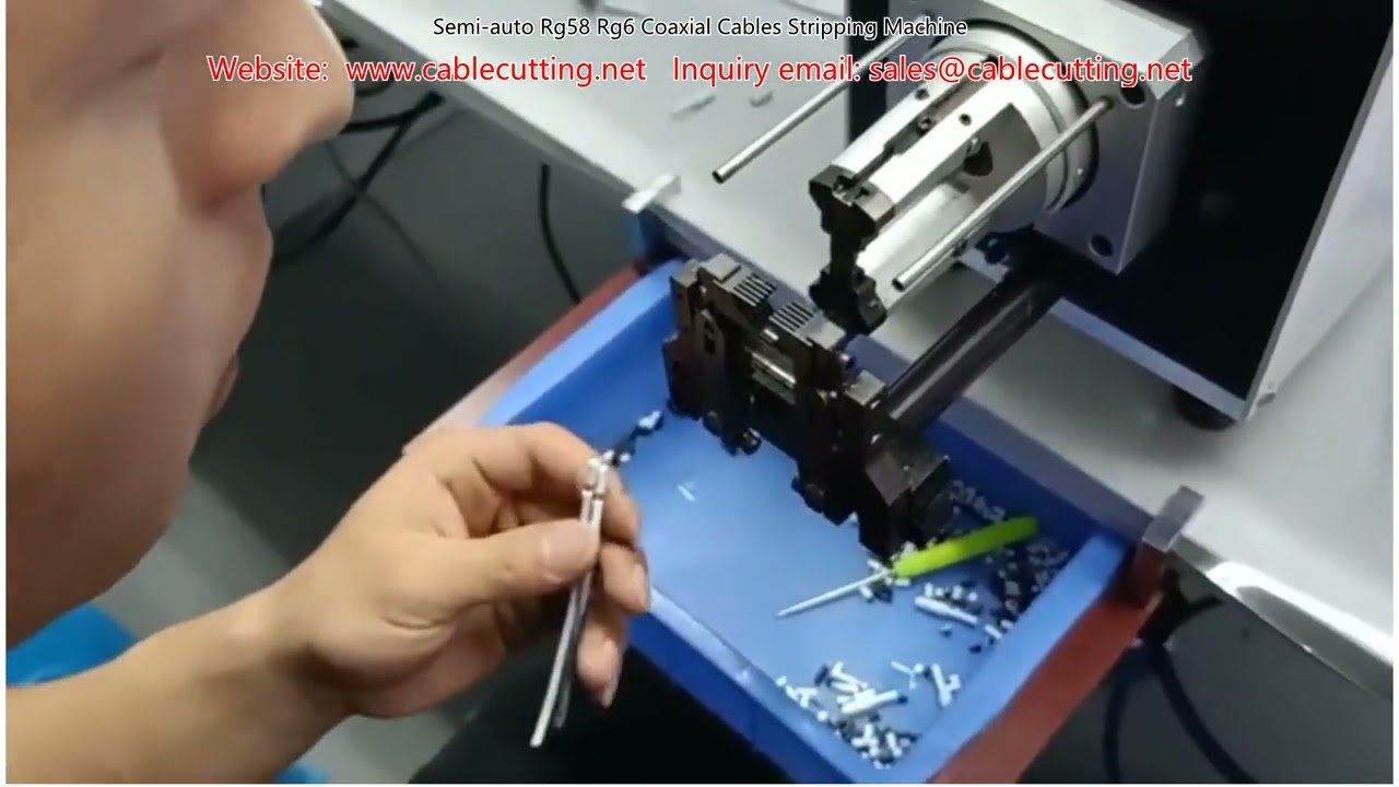 Semi auto Rg58 Rg6 Coaxial Cables Stripping Machine
