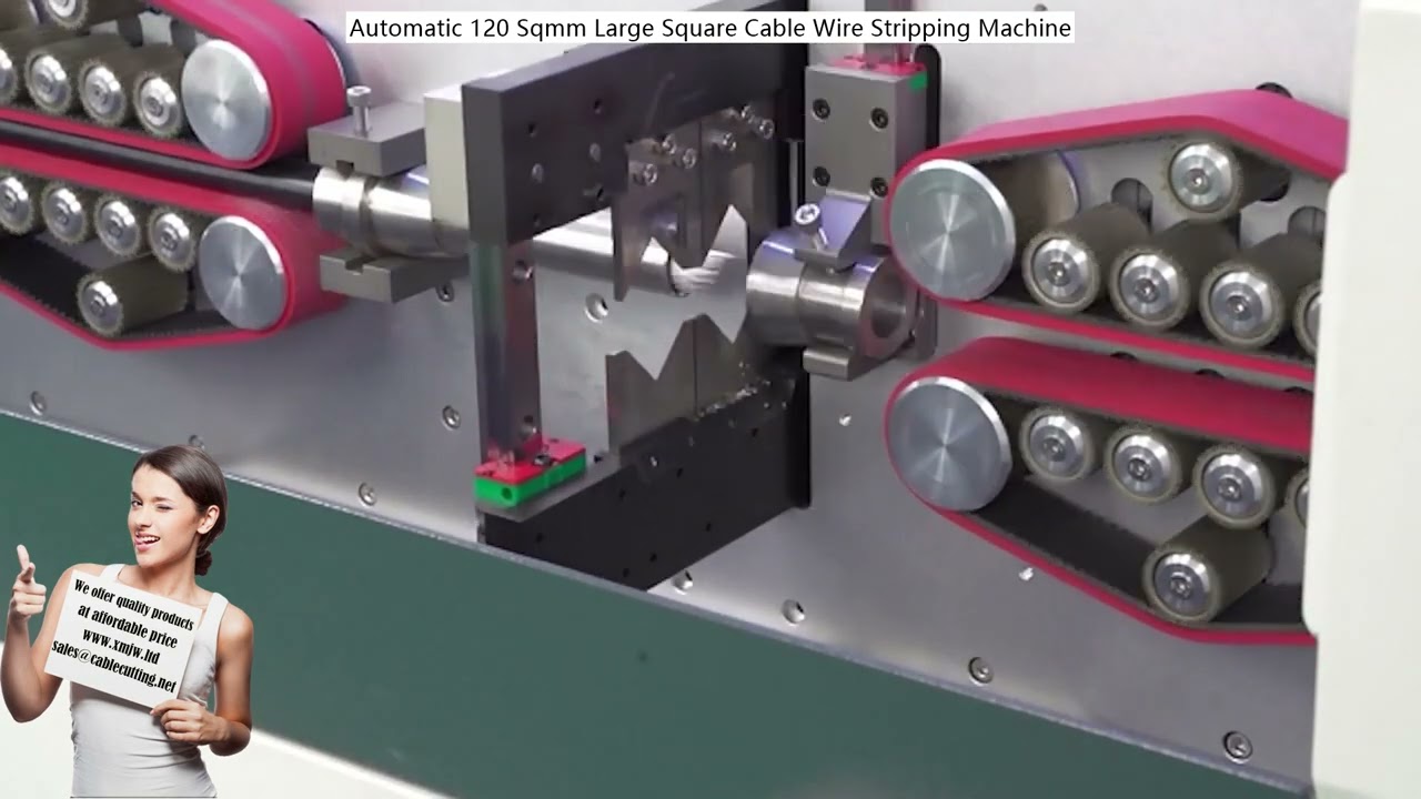 Automatic 120 Sqmm Large Square Cable Wire Stripping Machine