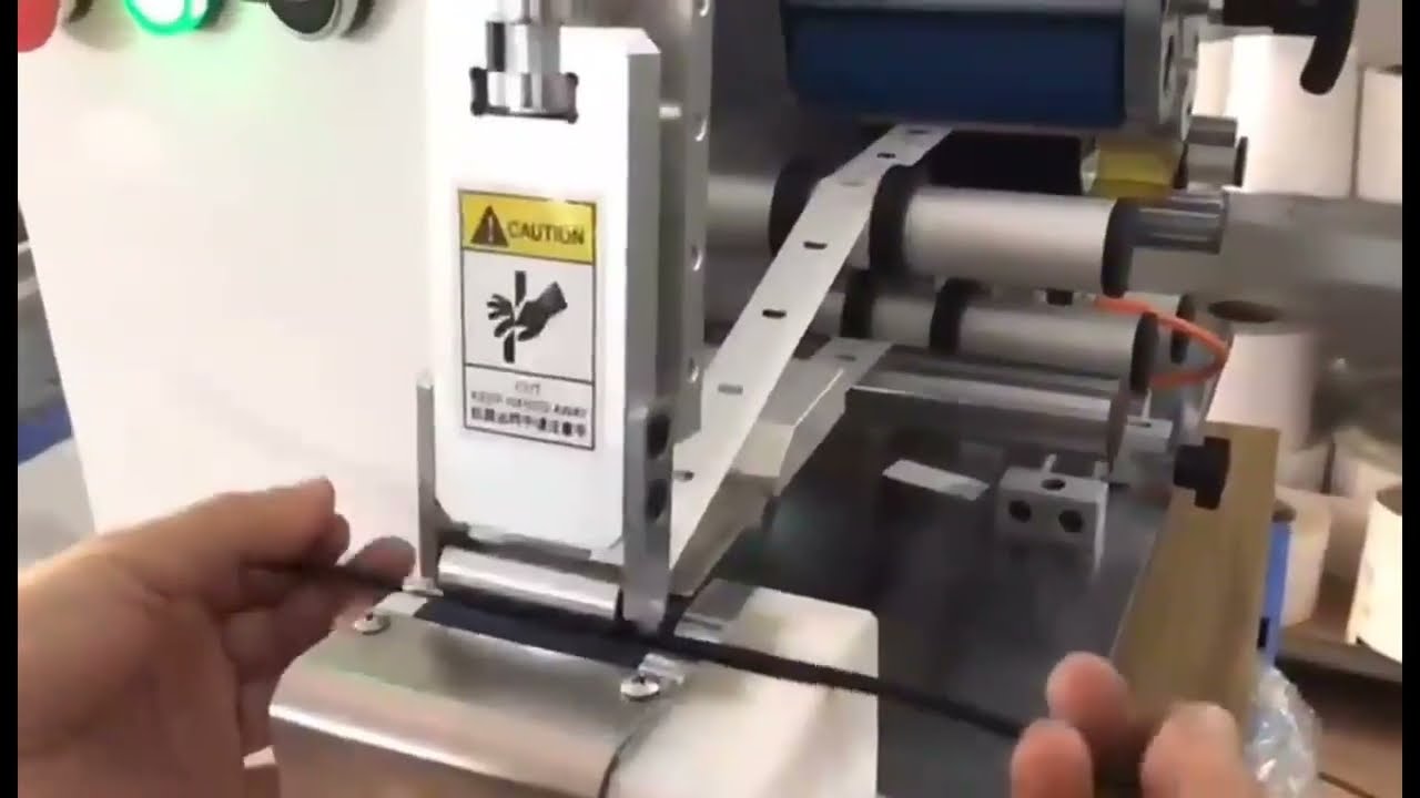 Semi automatic Wire Roll Labeling Machine Wire Wrap Label Machine